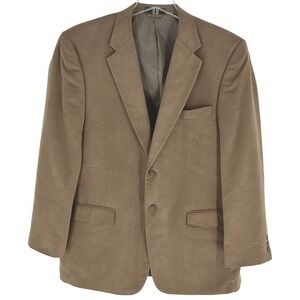 Bert Pulitzer Men's 44 Long Tan Supra Suede Blazer‎ Jacket Suit Coat